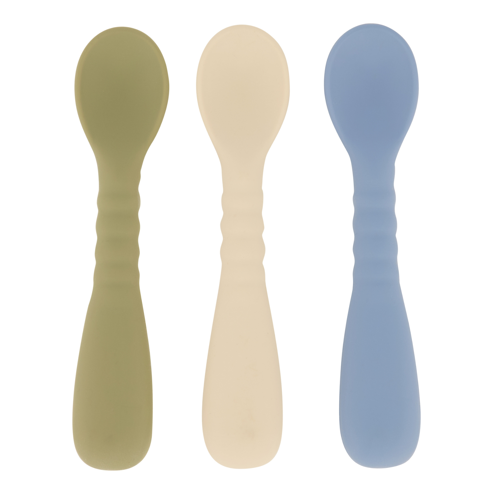 Mikk-Line - 3-Pack Spoon Silicone, 5004 - White Swan / Faded Denim / Dried Herb