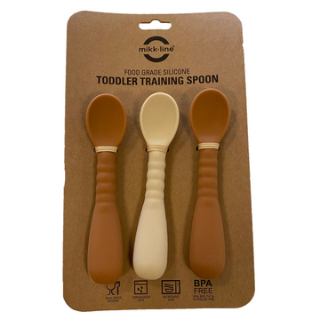 Mikk-Line - 3-Pack Spoon Silicone, 5004 - Brown Sugar / White Swan / Brown Sugar