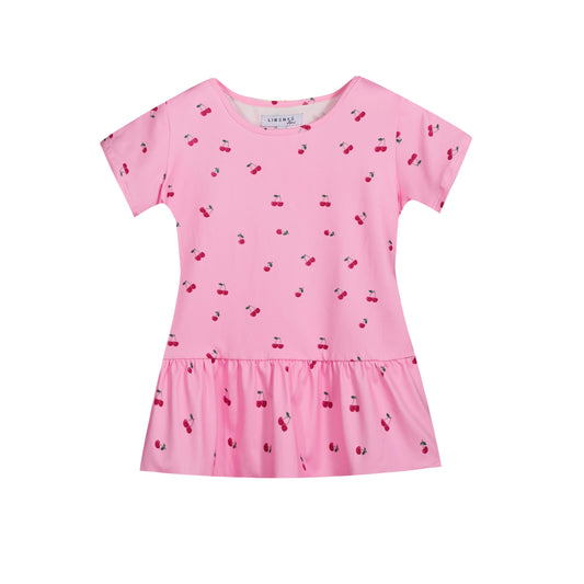 Liberté - Alma KIDS SS Frill T-shirt, 9649 - Pink Cherry