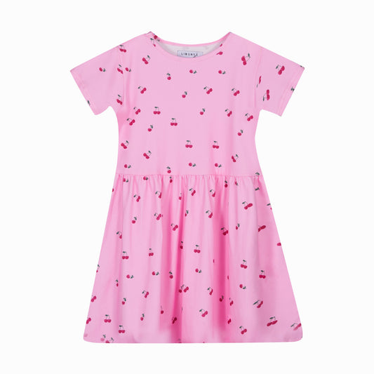 Liberté - Alma KIDS Babydoll Dress SS, 9652 - Pink Cherry