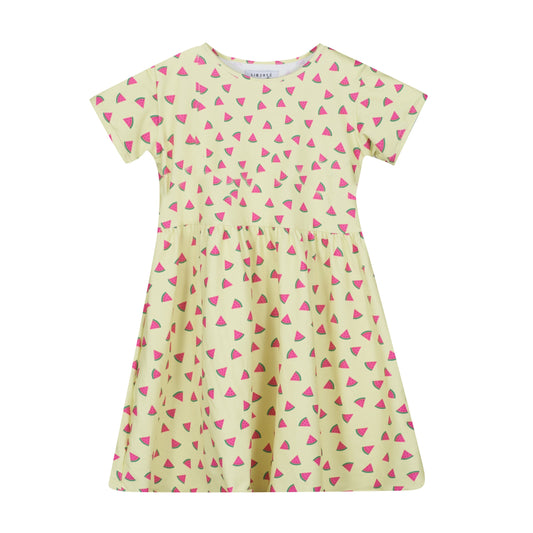 Liberté - Alma KIDS Babydoll Dress SS, 9652 - Yellow Watermelon