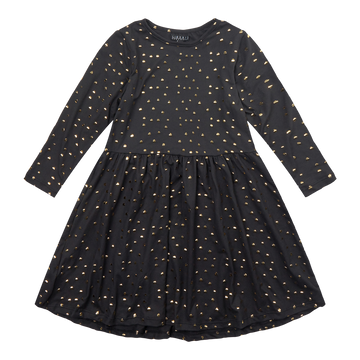 Liberté - Alma KIDS LS Babydoll Dress, 9658 - Black Gold Dot 2