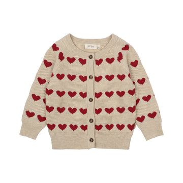 Petit Piao - Cardigan Heart Knit Pattern, PP1043 - Heart AOP
