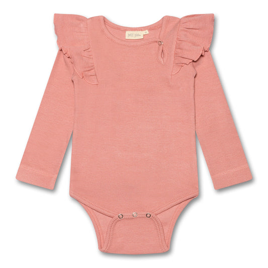 Petit Piao - Body LS Modal Frill, PP115 - Sea Shell Pink