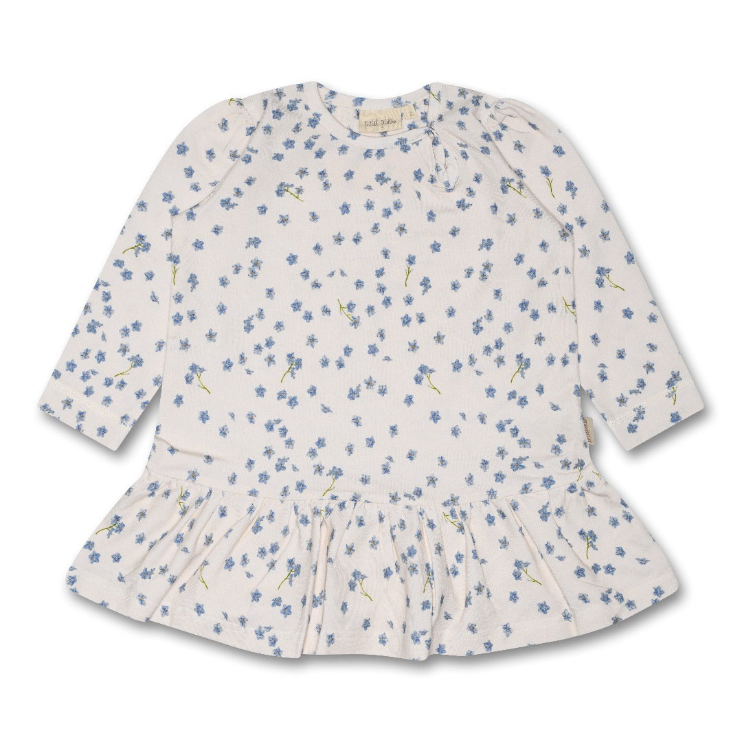 Petit Piao - Dress LS Gather Printed, PP226 - Forget Me Not