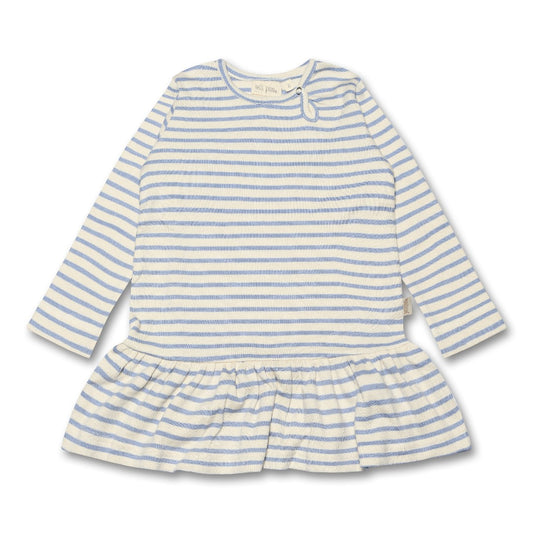 Petit Piao - Dress LS Modal Striped, PP306 - Spring Blue / Offwhite