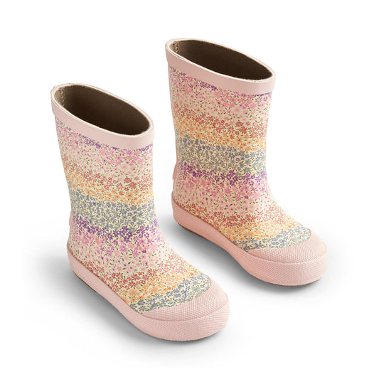 Wheat Footwear - Rubber Boot Print Muddy, WF456j - Rainbow Flowers