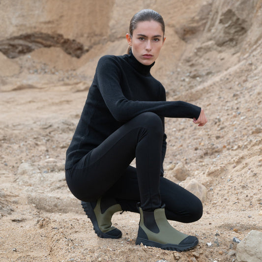 Woden - Magda Track Waterproof - Dark Olive / Black