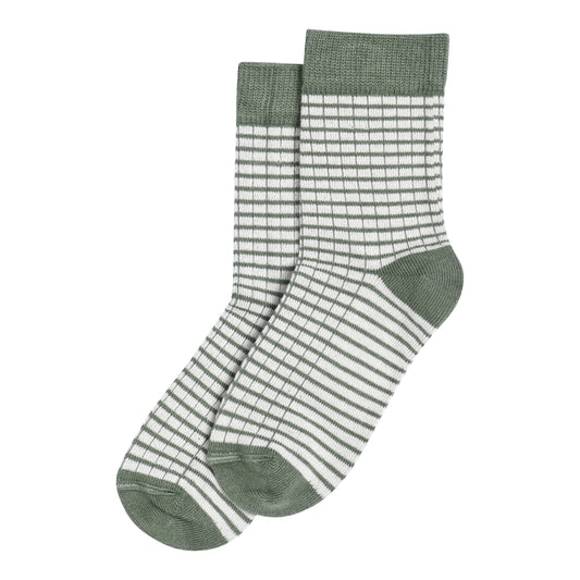MiniPop - Bamboo Socks Thin Stripe, MP26 - Spring Green / Offwhite
