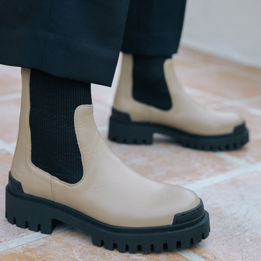 Angulus - Støvle m. Elastik, 7653 - Beige / Black