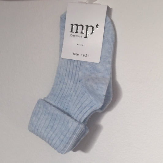 MP Strømper - Strømper, 533 Cotton rib - 480 Light Blue Melange