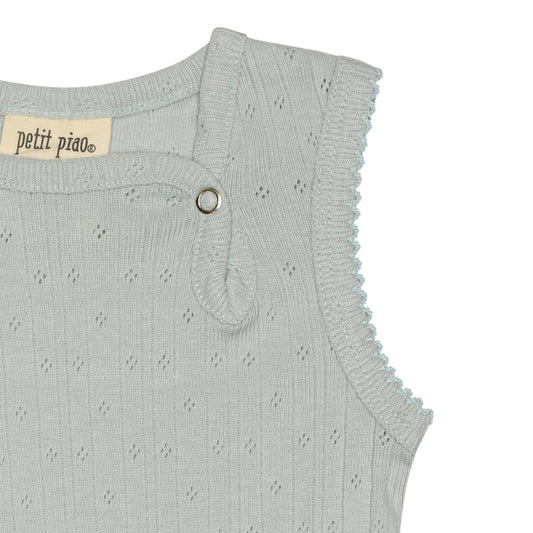 Petit Piao - Body Vest Pointelle, PP1618 - Pearl Blue