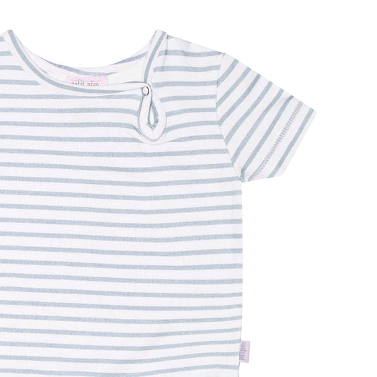 Petit Piao - Body SS Printed, PP1704 - Pearl Blue / Offwhite