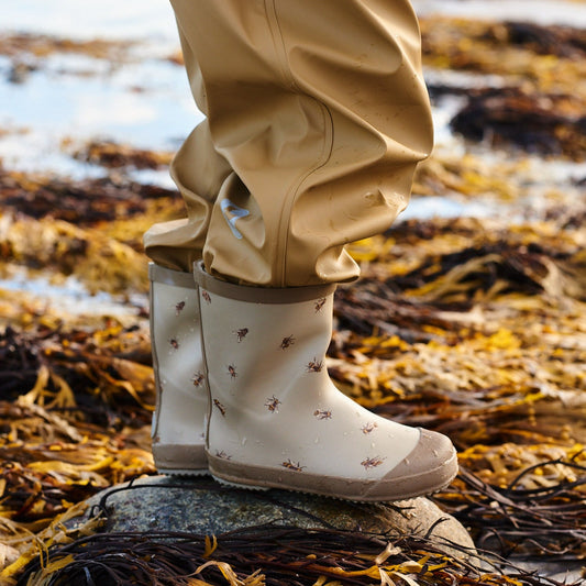 Wheat Footwear - Muddy Rubber Boots Print, WF461h - Gravel Bumblebee