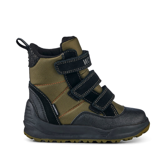 Woden Kids - Adrian Boot - Dark Olive / Black