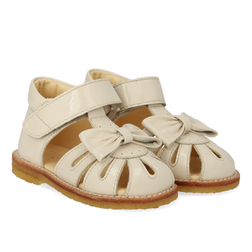 Angulus - Begyndersandal Med Sløjfe og Velcro, 0500 - Buttermilk PT
