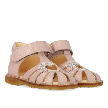 Angulus - Begyndersandal Med Hjerte Og Velcro, 0572 - Rosebud PT