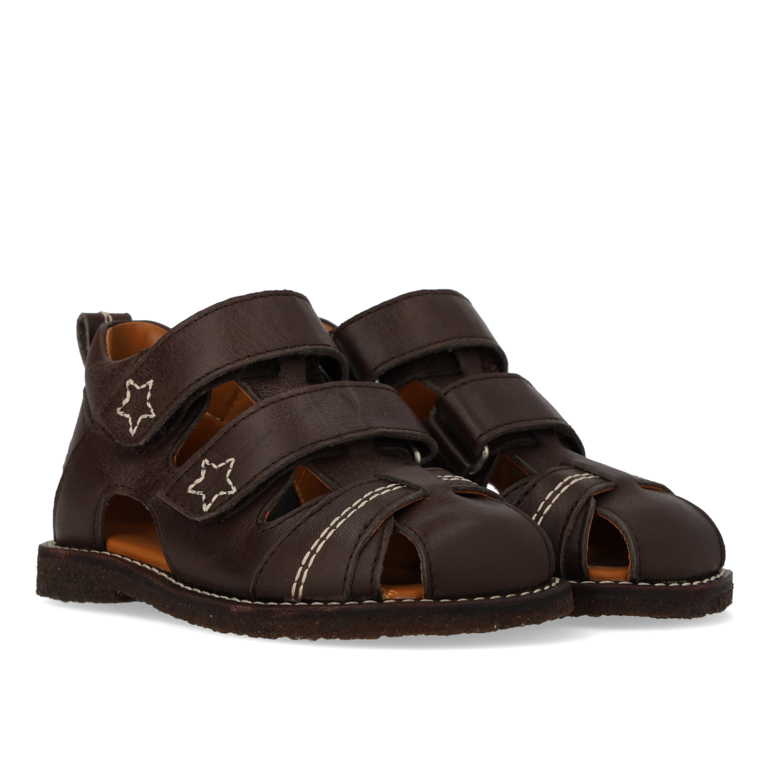 Angulus - Begyndersandal Med Velcro, 0665 - Dark Brown