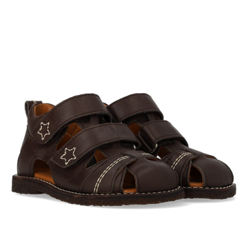 Angulus - Begyndersandal Med Velcro, 0665 - Dark Brown