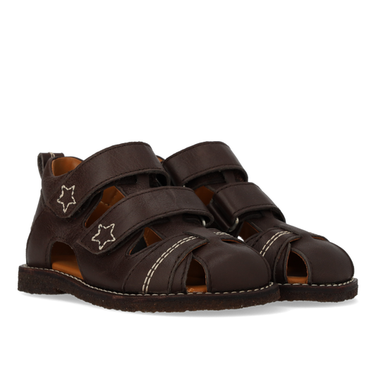 Angulus - Begyndersandal Med Velcro, 0665 - Dark Brown