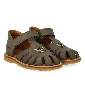 Angulus - Begyndersandal Med Broderi Og Velcro, 0666 - Forrest