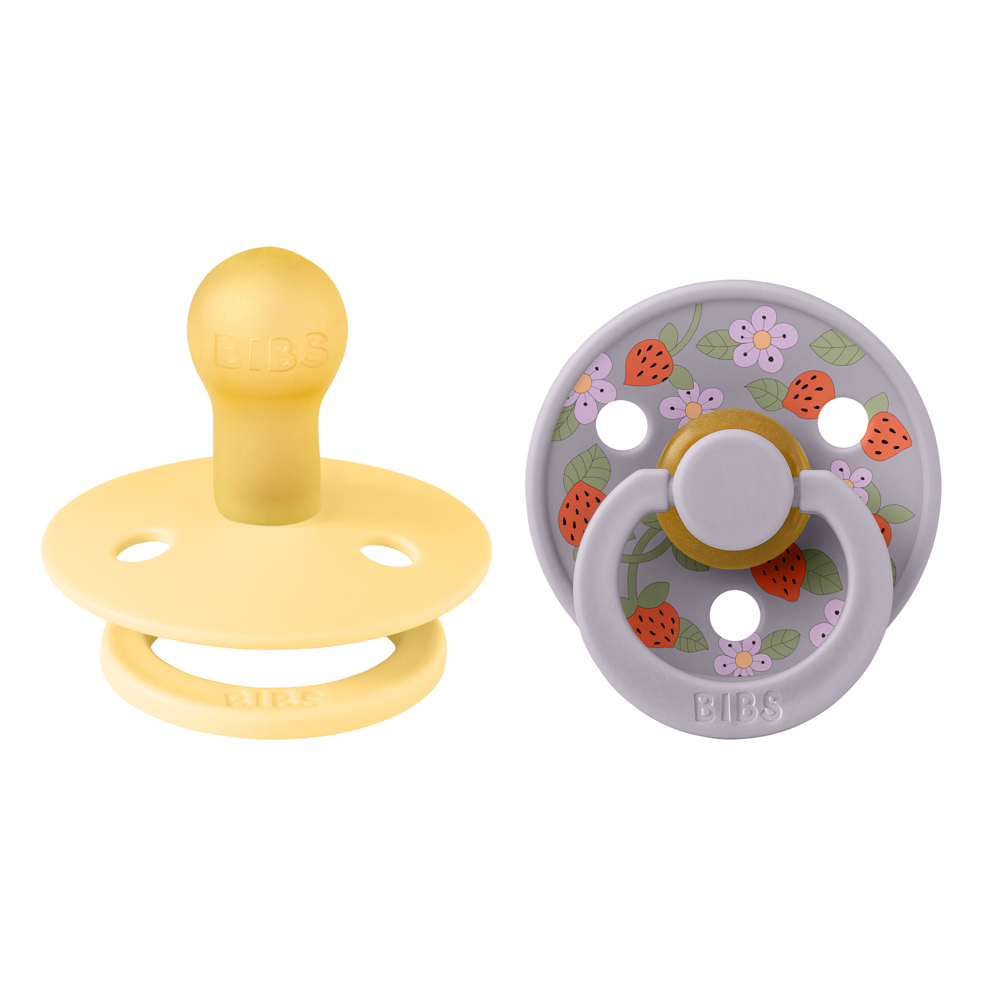 BIBS x Liberty - 2-Pak Colour Rund Sut Latex Str. 1 - Pale Butter Mix