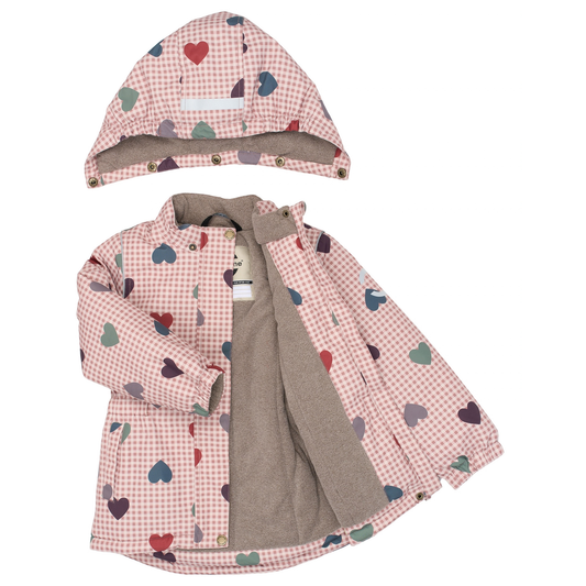 Mikk-Line - Winter Jacket waist AOP, 11109 - Heart AOP