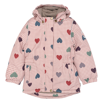 Mikk-Line - Winter Jacket waist AOP, 11109 - Heart AOP