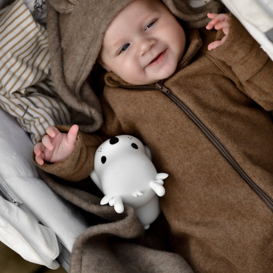 Mikk-Line - Cotton Fleece Baby Suit, 12002 - Melange Denver