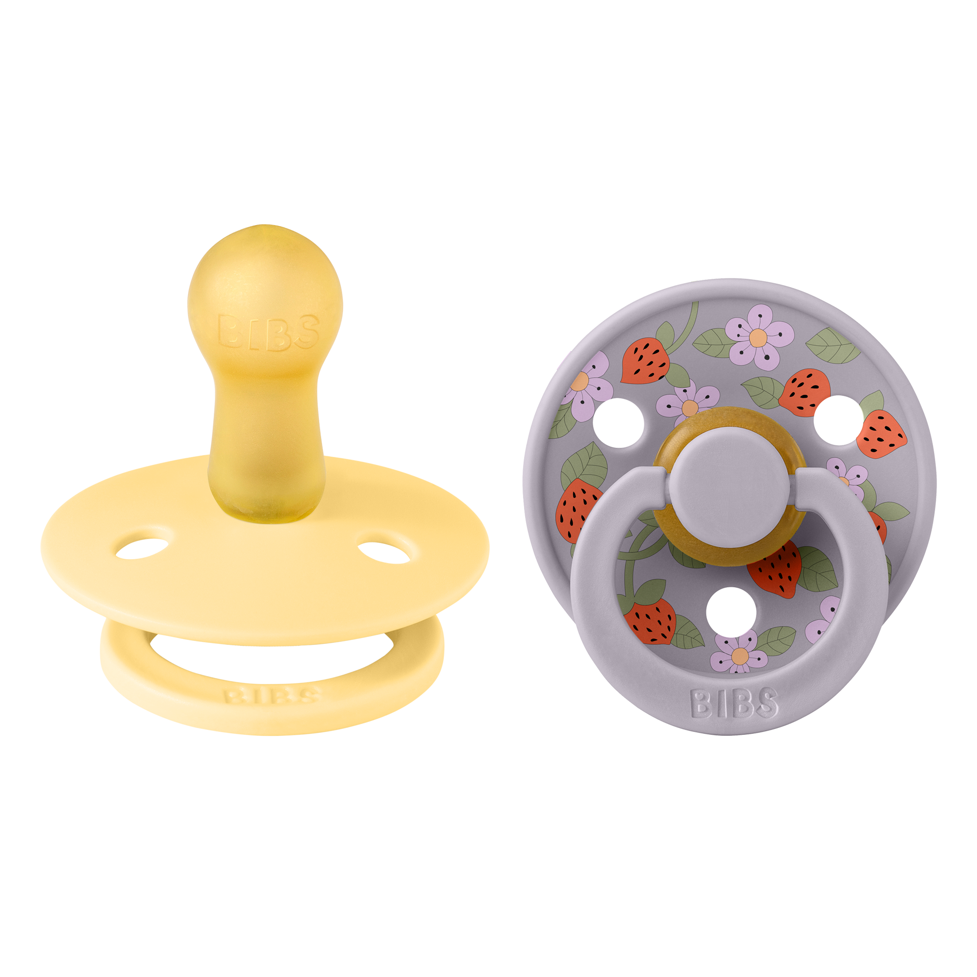BIBS x Liberty - 2-Pak Colour Rund Sut Latex Str. 2 - Pale Butter Mix