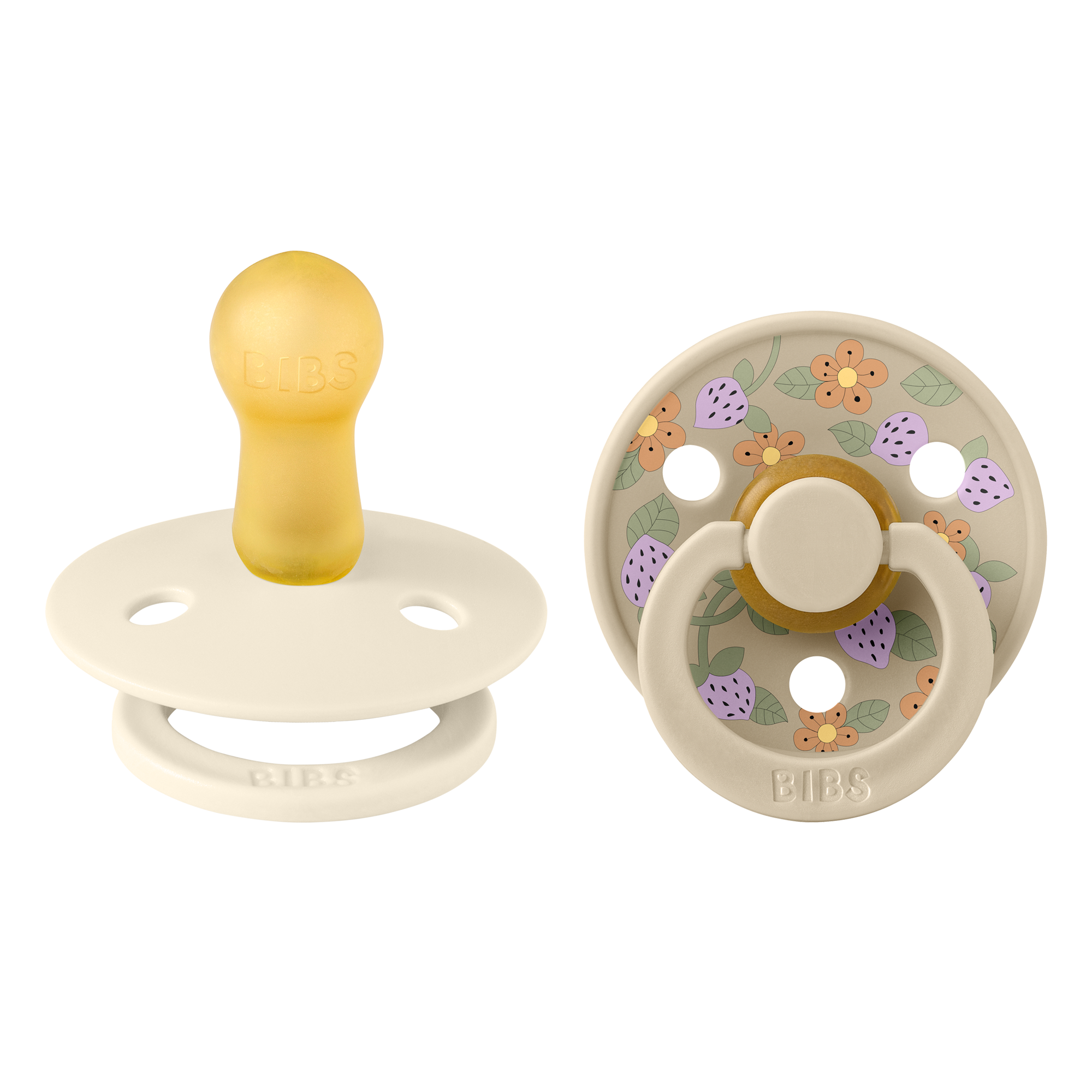 BIBS x Liberty - 2-Pak Colour Rund Sut Latex Str. 2 - Ivory Mix