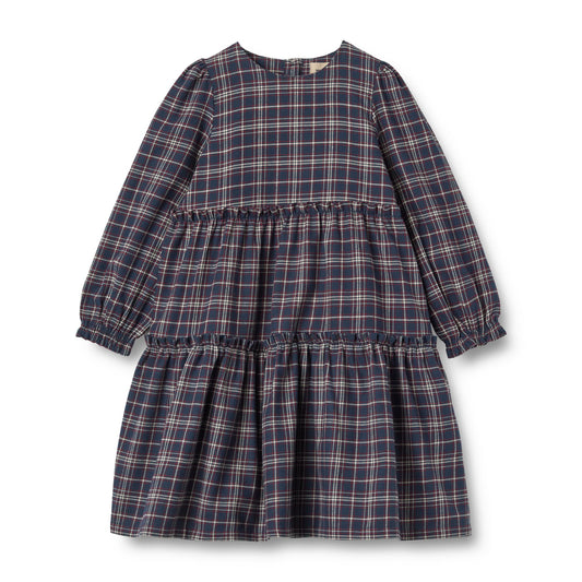 Wheat - Dress LS Fanny - Navy Check