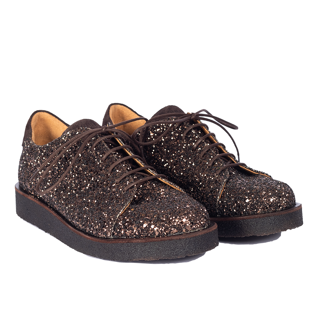 Angulus - Sneaker Med Plateausål, 1548 - Brown Glitter / Brown