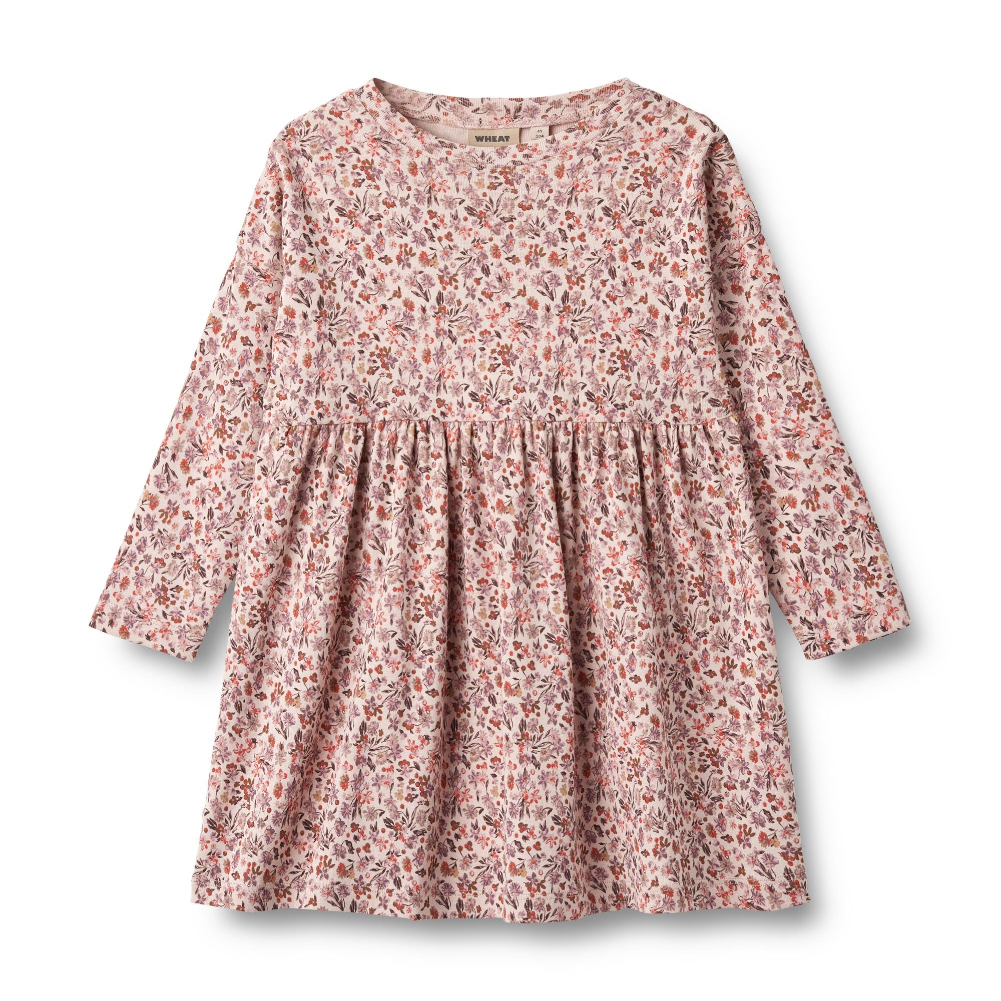 Wheat - Jersey Dress LS Emmy - Pale Rose Flowers