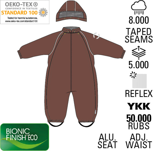 Mikk-Line - Flyverdragt, Nylon Baby Suit, 16901ML - Mink