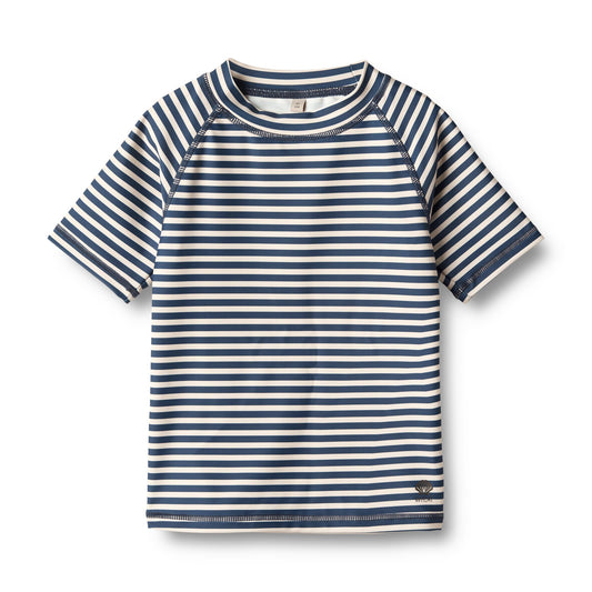 Wheat - Swim T-shirt SS Jackie - Indigo Stripe