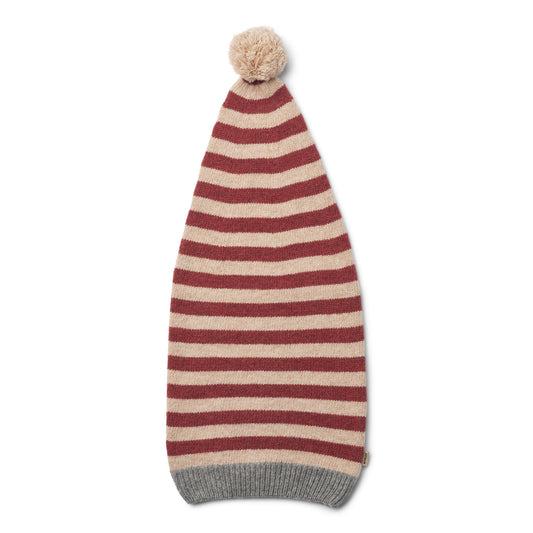 Wheat - Knitted Christmas Hat - Red Stripe