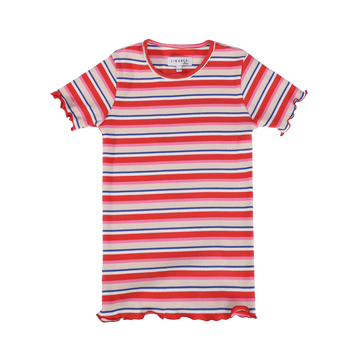 Liberté - Natalia KIDS SS Blouse, 21067 - Creme Orange Blue Stripe