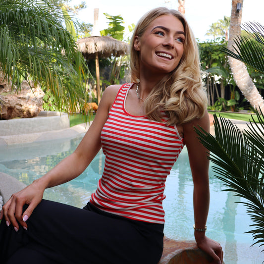 Liberté - Natalia Tank Top, 21160 - Lobster Red Creme Stripe