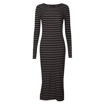 Liberté - Natalia LS Dress, 21162 - Black Dark Grey Stripe