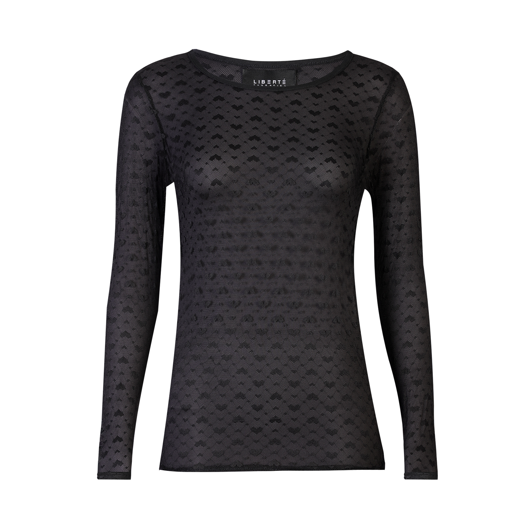 Liberté - Isa LS Lace Blouse, 21345 - Black Small Big Hearts