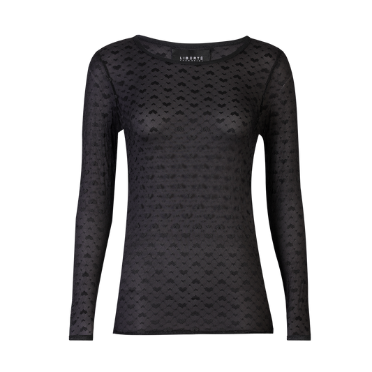 Liberté - Isa LS Lace Blouse, 21345 - Black Small Big Hearts