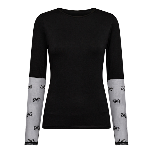 Liberté - Isa LS Lace Sleeve Blouse, 21348 - Black Bow