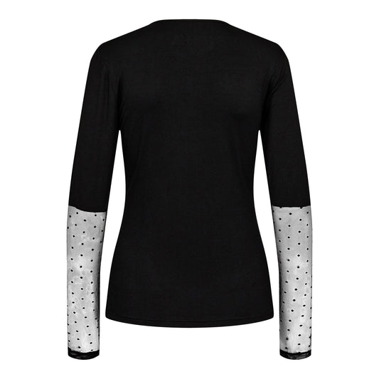 Liberté - Isa LS Lace Sleeve Blouse, 21348 - Black Dot