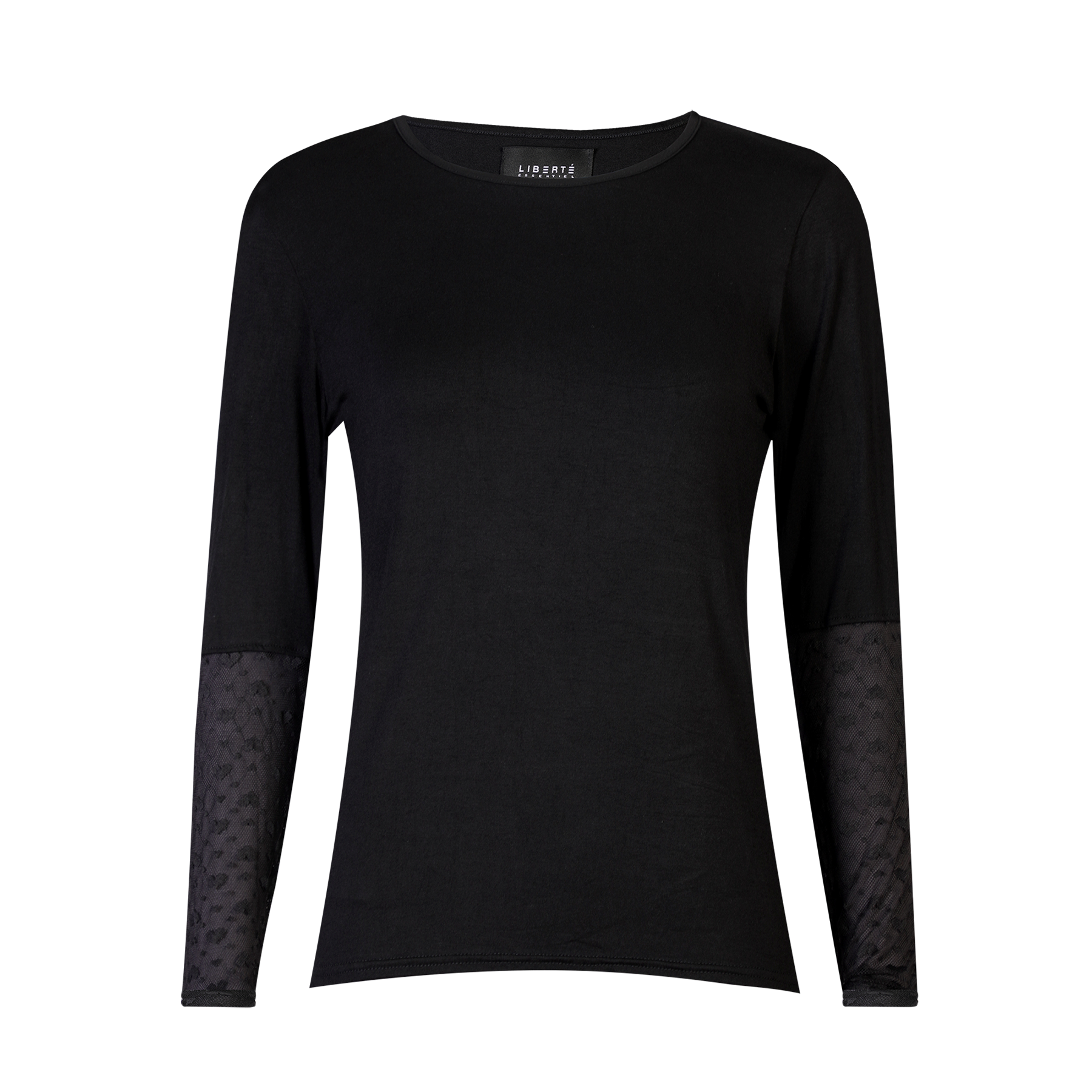 Liberté - Isa LS Lace Sleeve Blouse, 21348 - Black Small Big Hearts