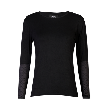 Liberté - Isa LS Lace Sleeve Blouse, 21348 - Black Small Big Hearts