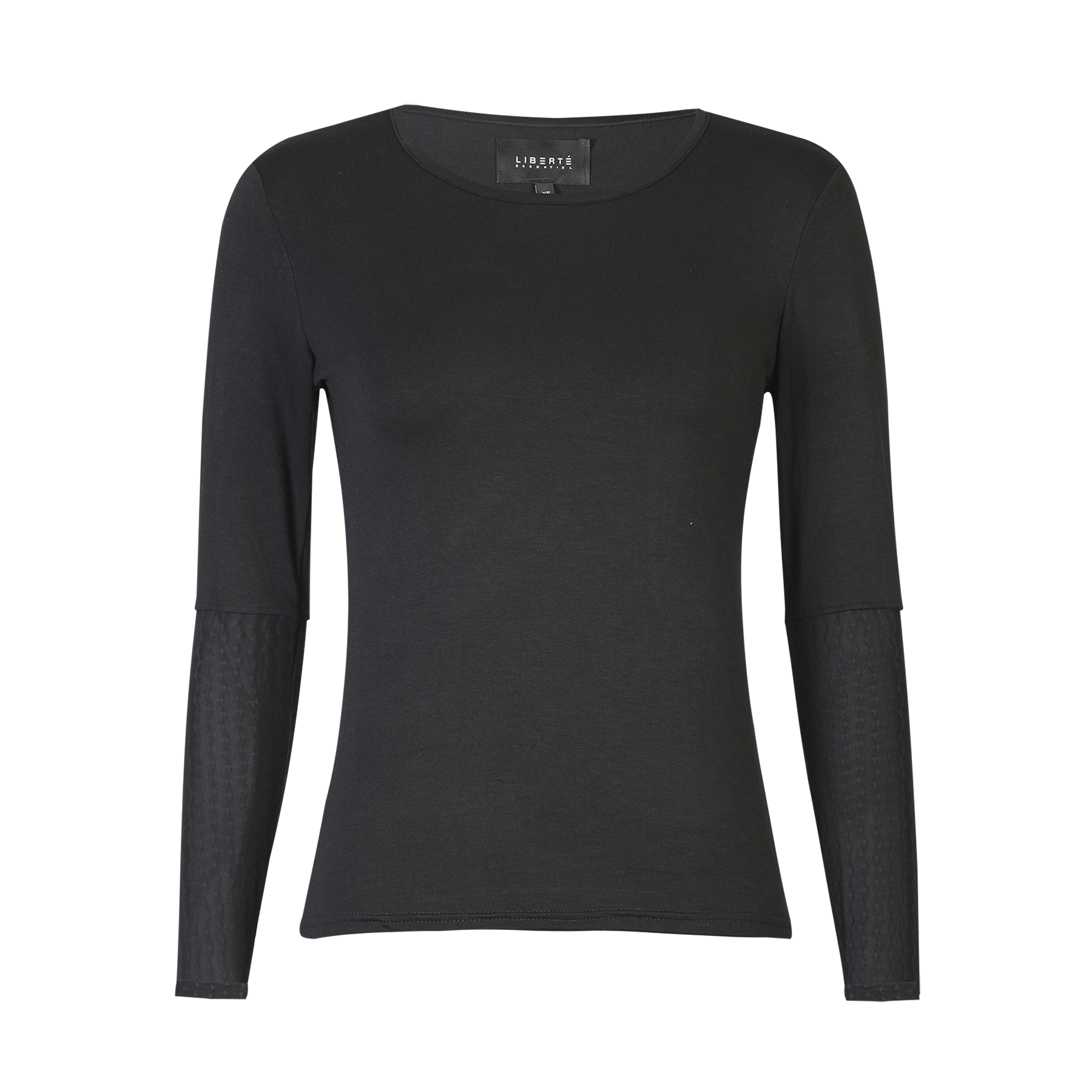 Liberté - Isa LS Lace Sleeve Blouse, 21348 - Black Wavy Lines