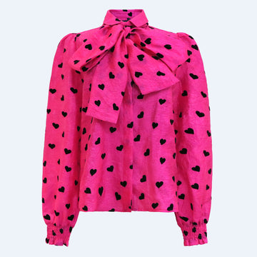 Liberté - Elina LS Blouse, 21534 - Pink Black Heart