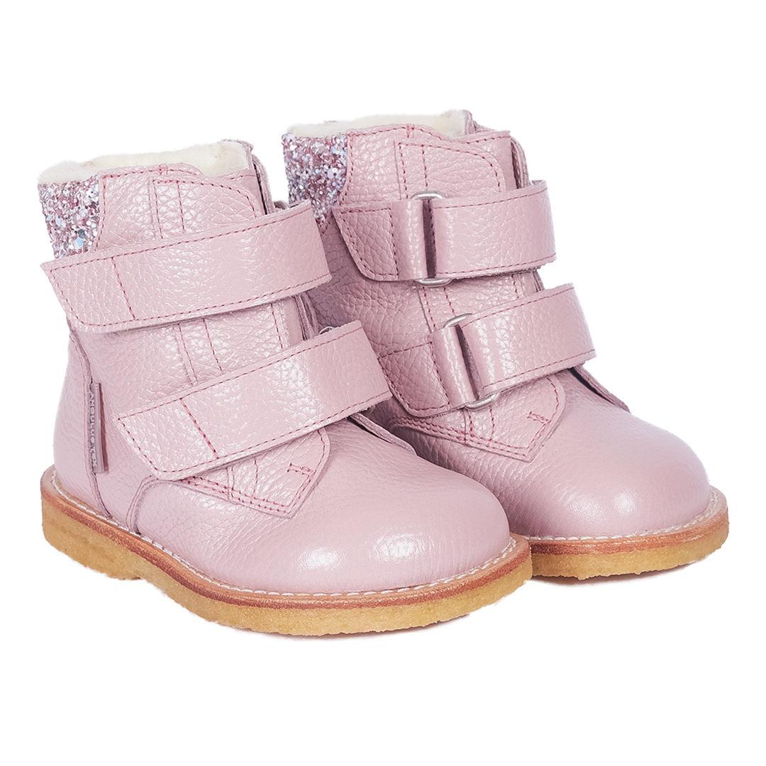 Angulus - Starter TEX-støvle m. Glitter og Velcro, 2156 - Mauve / Mauve Glitter