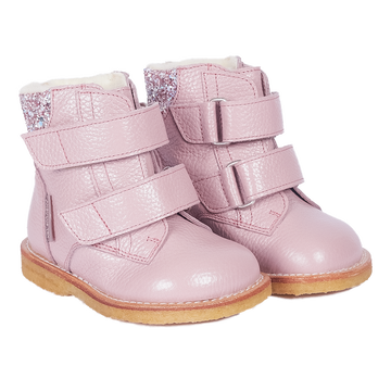 Angulus - Starter TEX-støvle m. Glitter og Velcro, 2156 - Mauve / Mauve Glitter